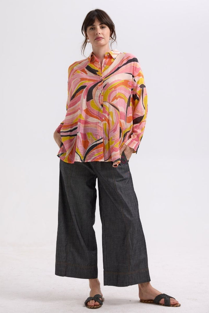 Summer Shirt ZP7745 by Zaket & Plover in Sunset Print / S