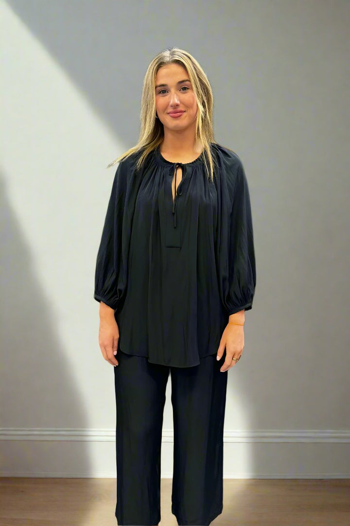 Artisan Blouse in Navy F67 7076 by Mela Purdie in 18