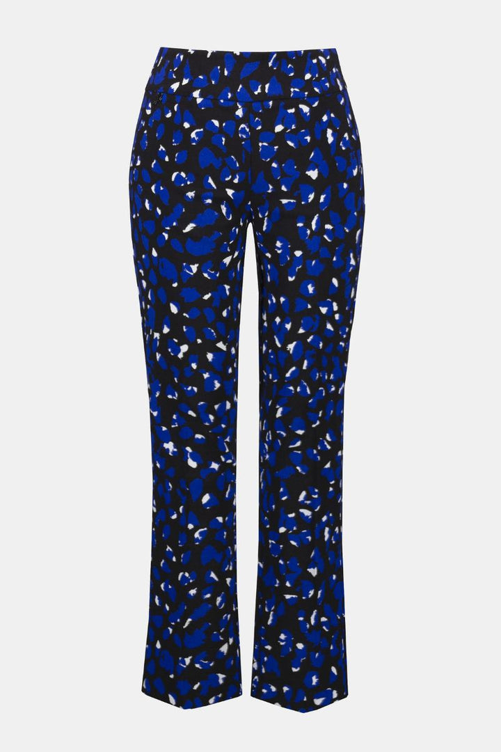 Joseph Ribkoff Millennium Print Straight Leg Pull-On Pants 253268 Royal Sapphire in Royal Saphire / 16