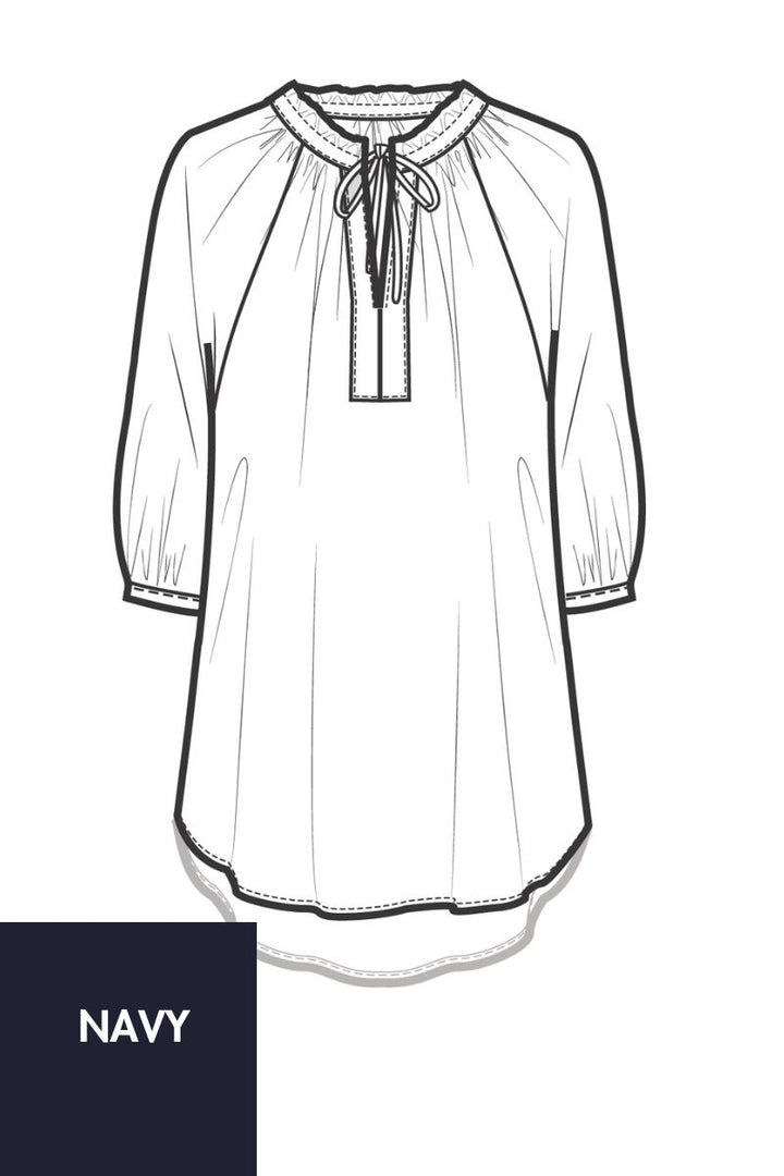 Artisan Blouse in Navy F67 7076 by Mela Purdie in 18