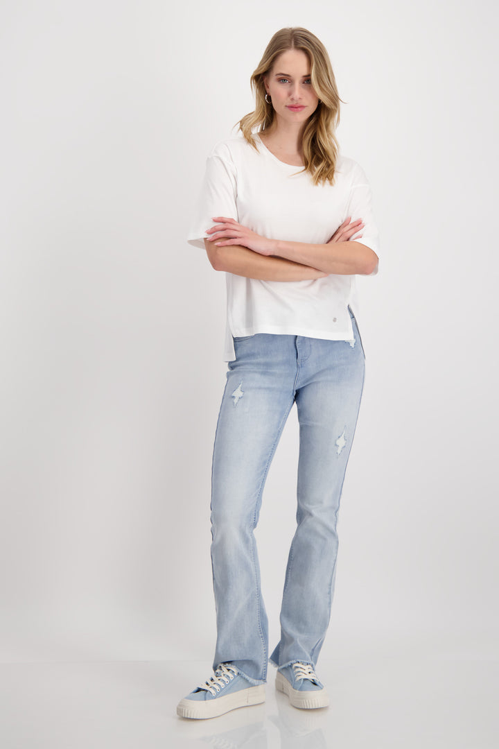 Round Neck T-Shirt 408351MNR in Off White by Monari in 46
