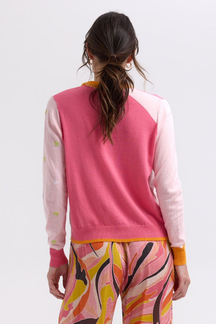 Blossoms Hand Work Cardi ZP7708 by Zaket & Plover in Blush / XS
