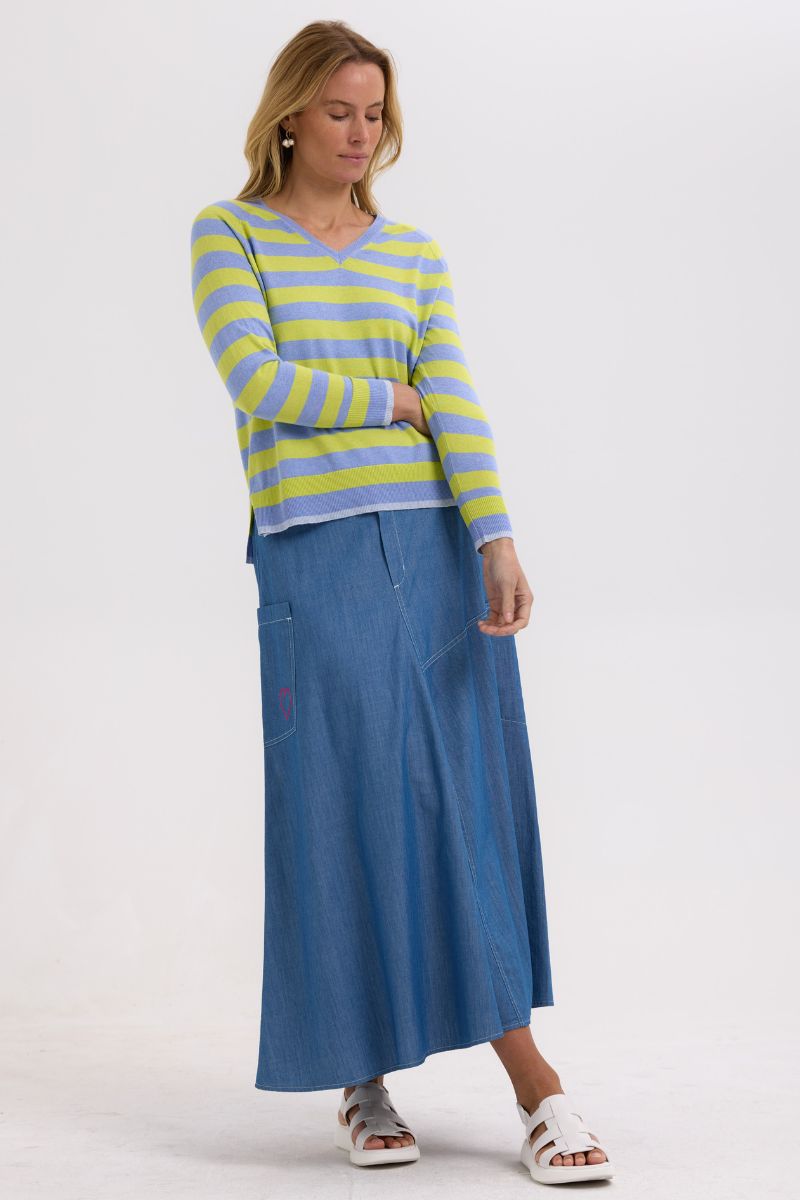 Essential Stripe V neck ZP7701 by Zaket & Plover