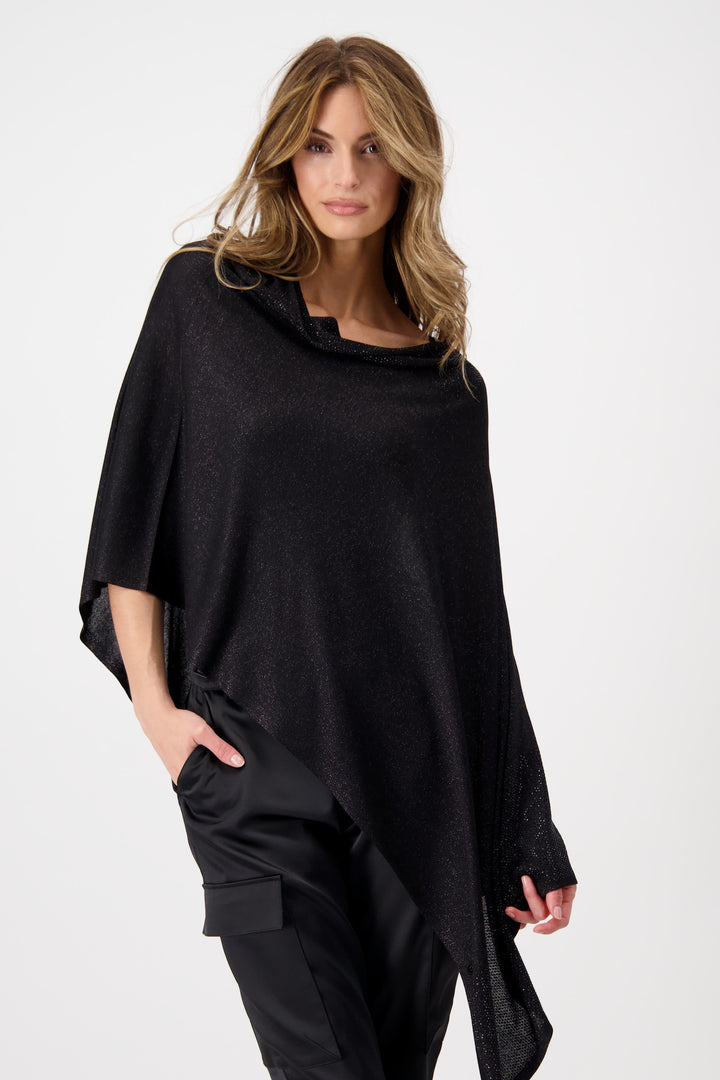 Asymmetrical Poncho 807518MNR in Black by Monari in 40