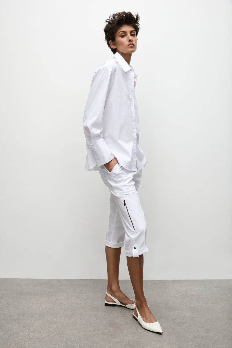 Cropped Zip Cargo F65 1386 in Black, White, French Navy, Putty by Mela Purdie