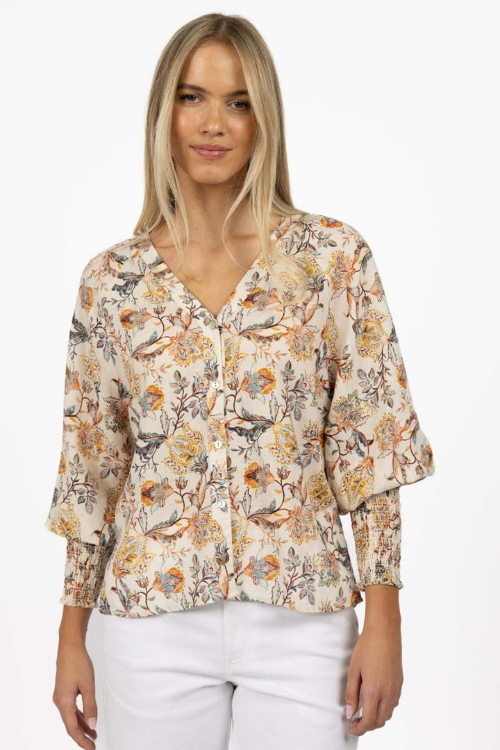 Humidity Lifestyle Frances Blouse HS25231 Kaffir print by Humidity in M