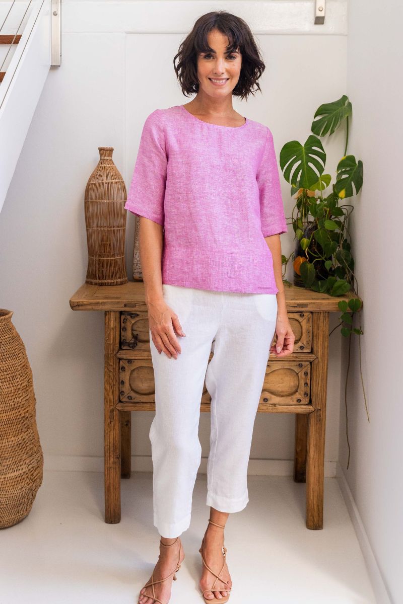 7/8 Length pant in white by See Saw