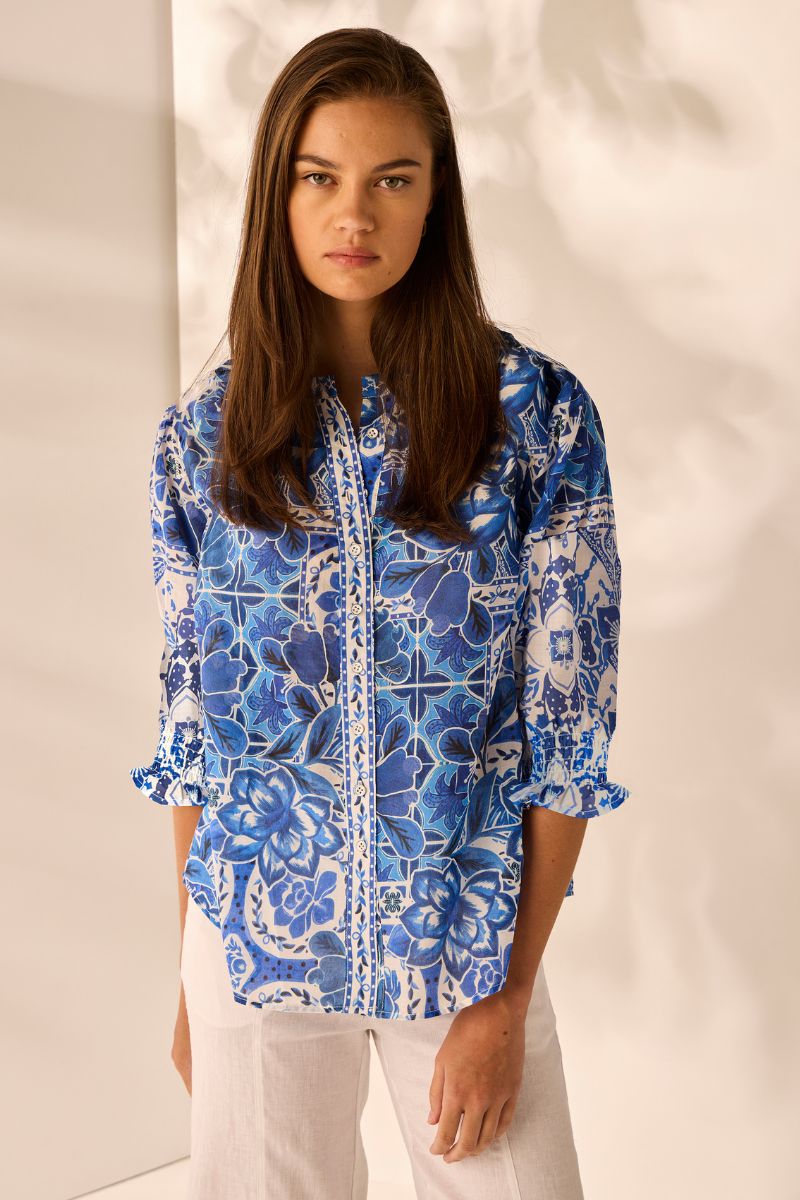 Porto Shirt NLA3820 in Porto Print by Lania the Label