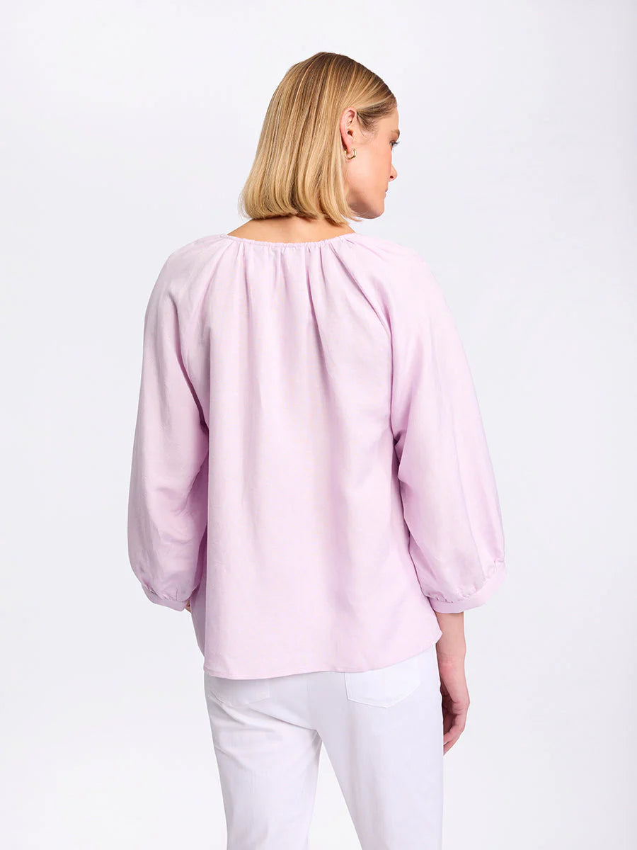 Raglan Sleeve Peasant Top in Pink Salt YTMS54666 by Marco Polo - back