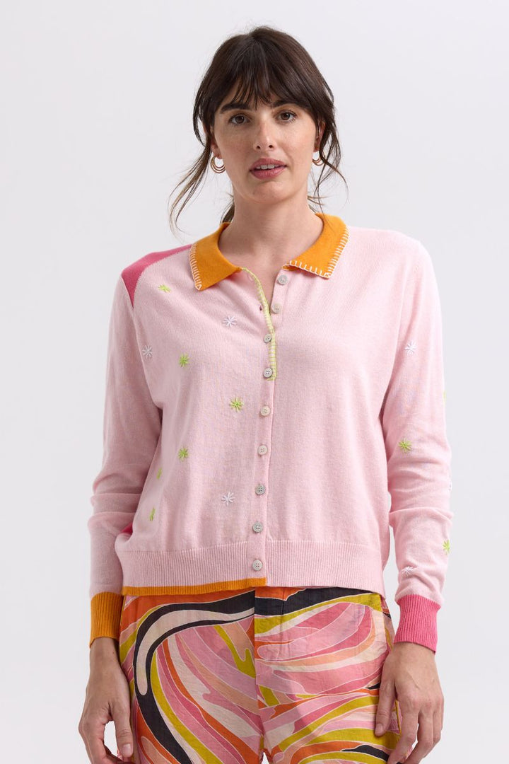Blossoms Hand Work Cardi ZP7708 by Zaket & Plover in Blush / XS