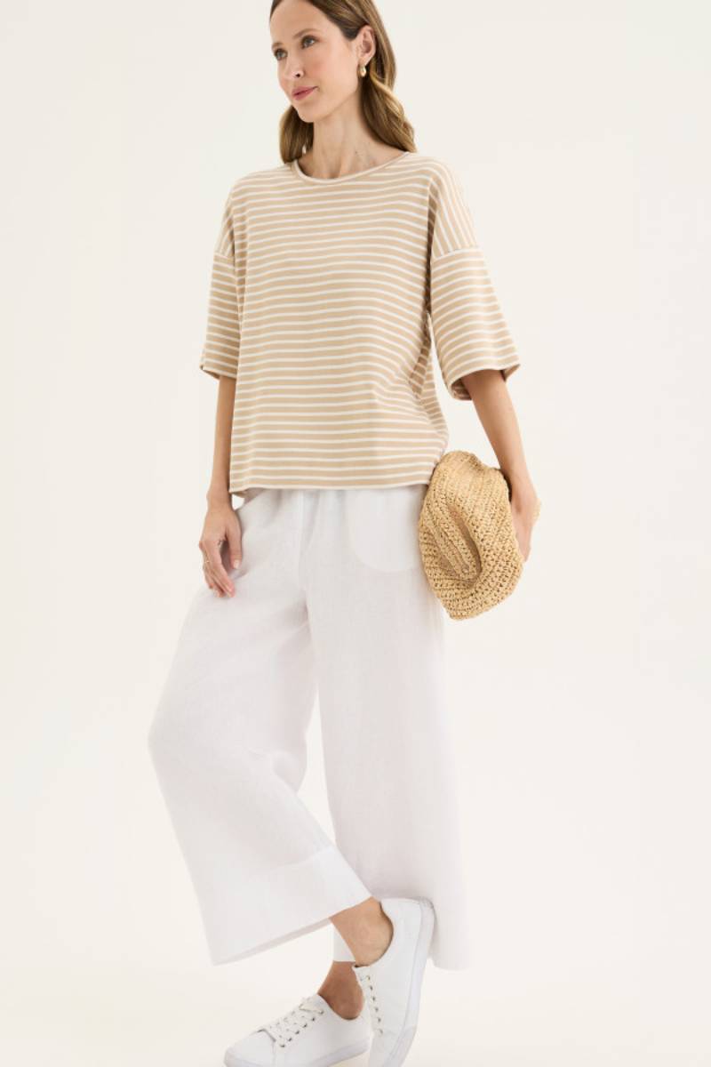 Tirari Palazzo YTWN8994 Pant 8994 in White by Yarra Trail