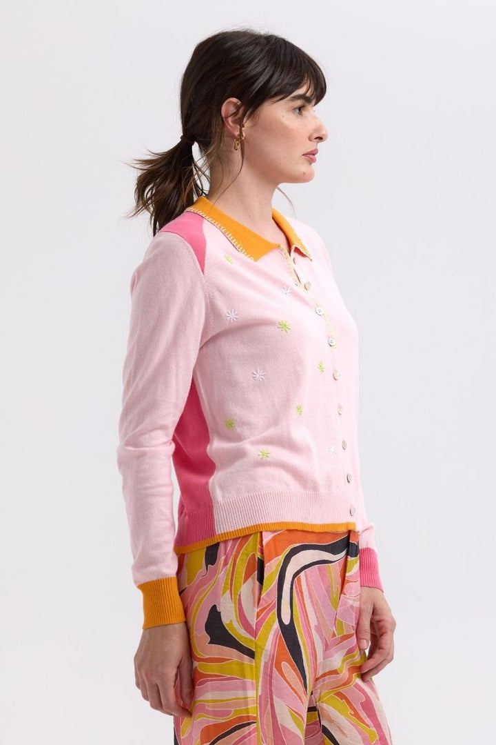 Blossoms Hand Work Cardi ZP7708 by Zaket & Plover in Blush / XS