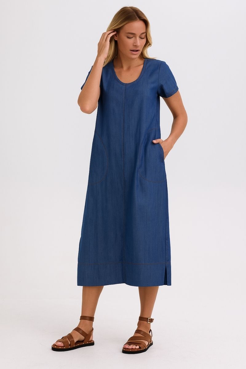 Denim Dress ZP7747 by Zaket & Plover