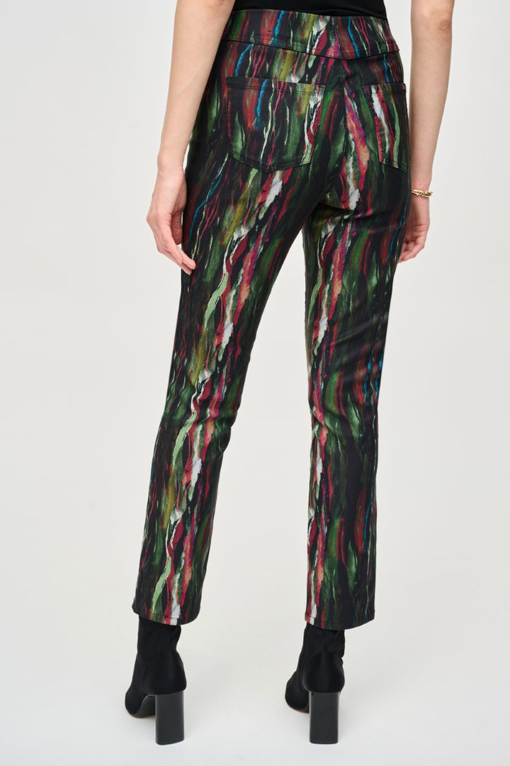 Abstract Print Classic Slim Pull-On Pant in Multi 243916 by Joseph Ribkoff in 2 / Multi