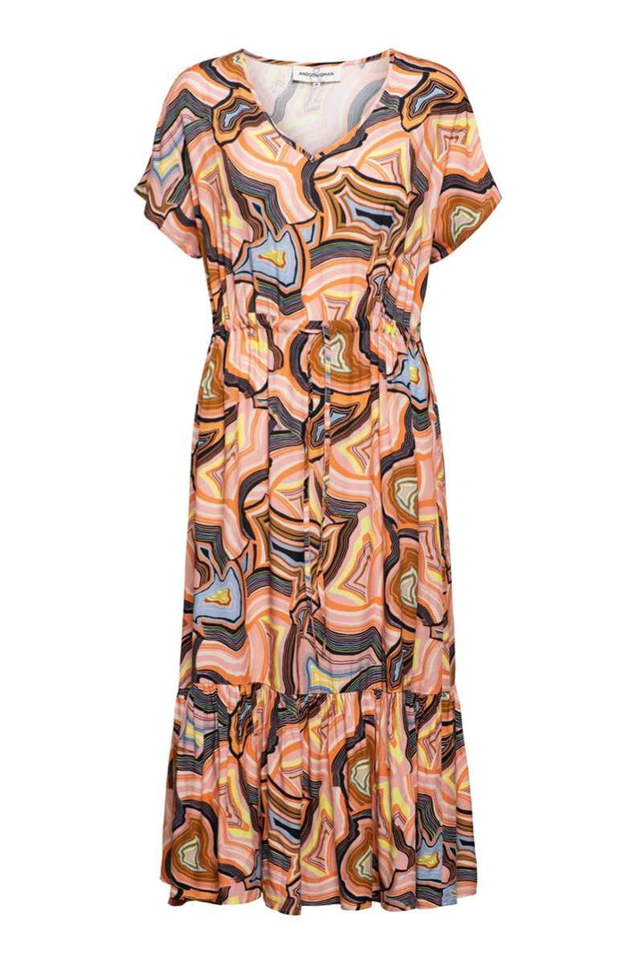 Amaya Marble Dress in Pink (Multi) DR208 by &Co Woman  - OUTLET SALE in M / Pink (Multi)