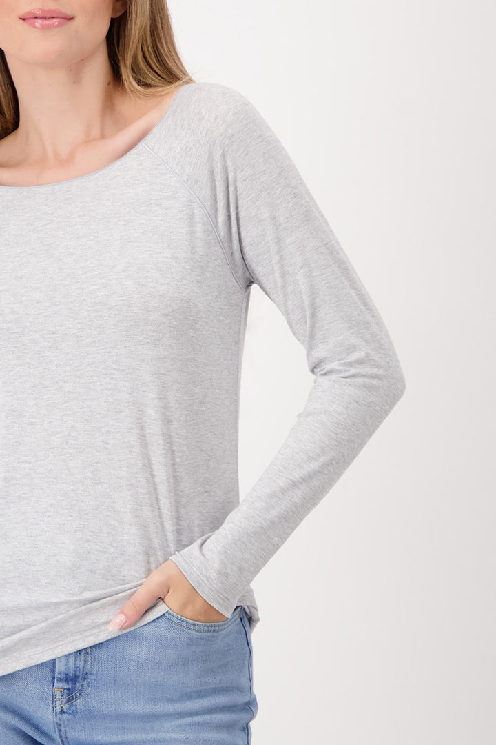 Basic Lurex T-shirt 807717MNR in Cloud Melange by Monari in 36