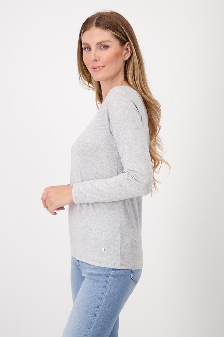 Basic Lurex T-shirt 807717MNR in Cloud Melange by Monari in 36