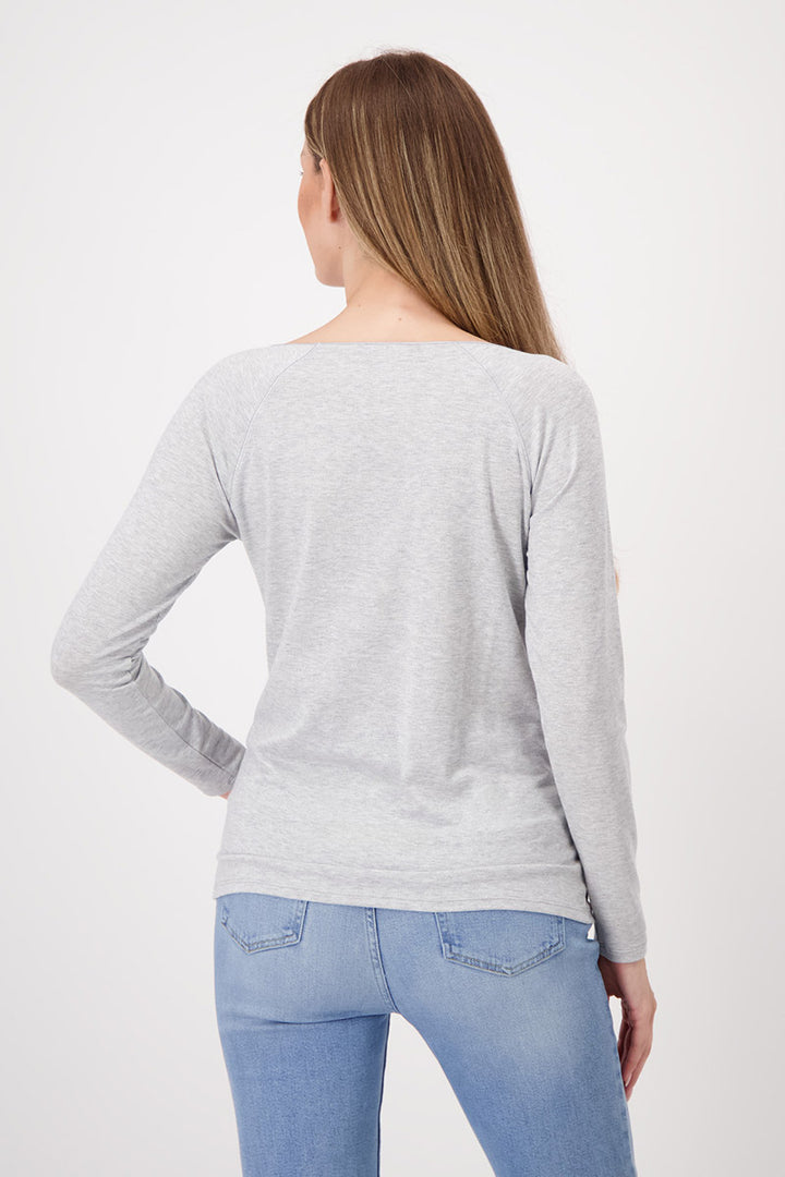 Basic Lurex T-shirt 807717MNR in Cloud Melange by Monari in 36