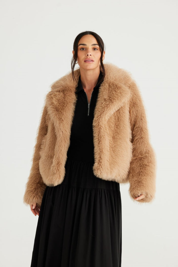 BRAVE + TRUE Bertoli Jacket in Walnut BT24137-1 by Brave + True in XS / Walnut