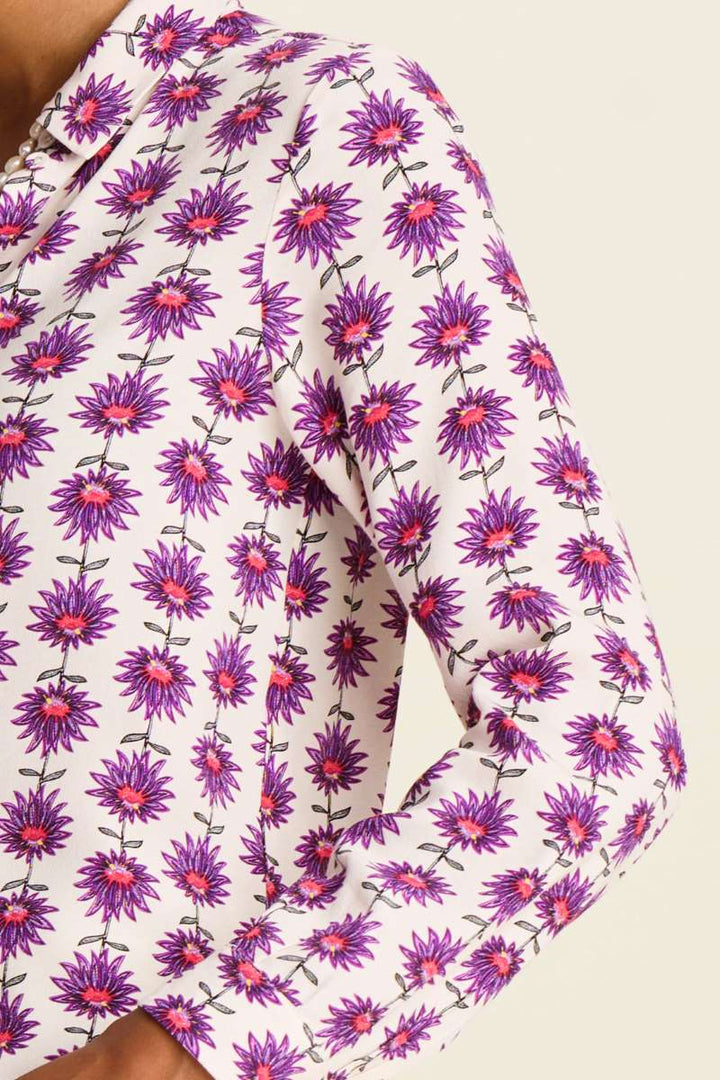 Blouse SP7724 in Mila Flower Ecru by POM Amsterdam in 38