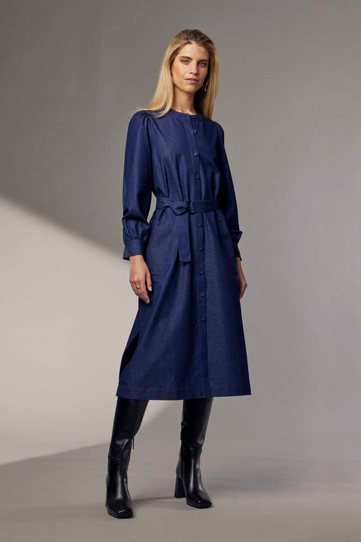Bonanza Dress in Indigo Denim MS1252 by Madly Sweetly in 18 / Indigo Denim