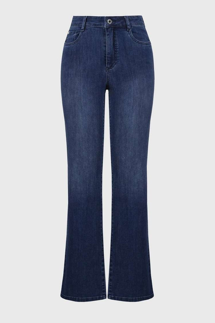 Brooke Classic Bootcut Stretch Featherweave Denim Jeans in 251967 by Joseph Ribkoff in 2 / Dark Blue Denim
