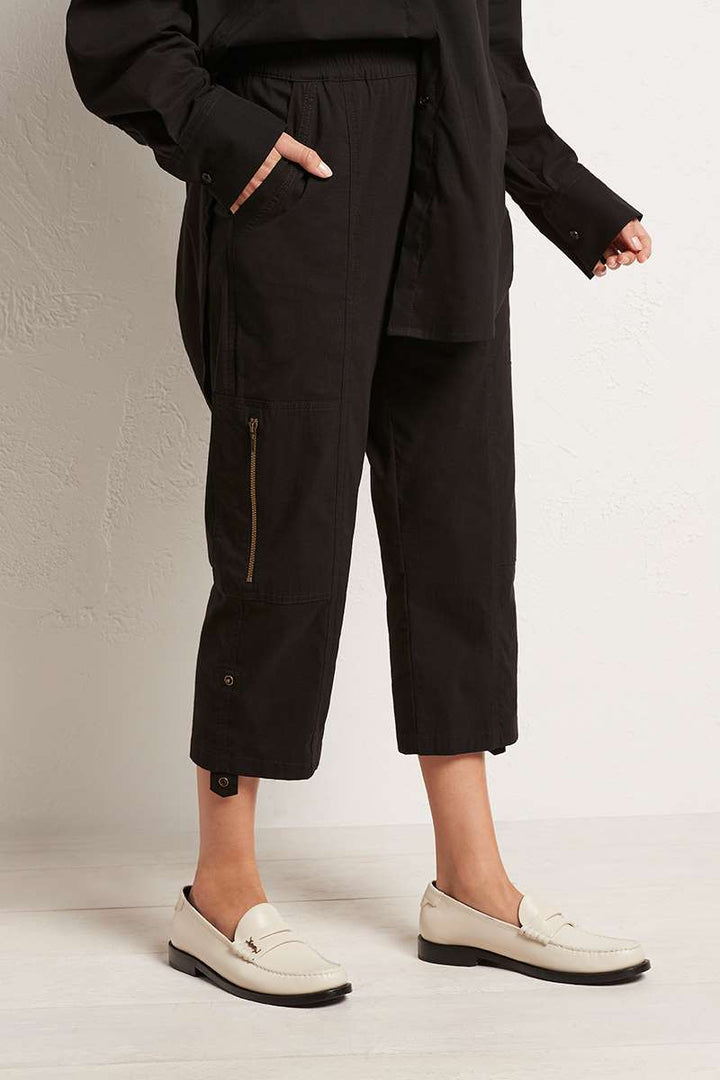 Cropped Zip Cargo F65 1386 in Black, White, French Navy, Putty by Mela Purdie in Black / 6