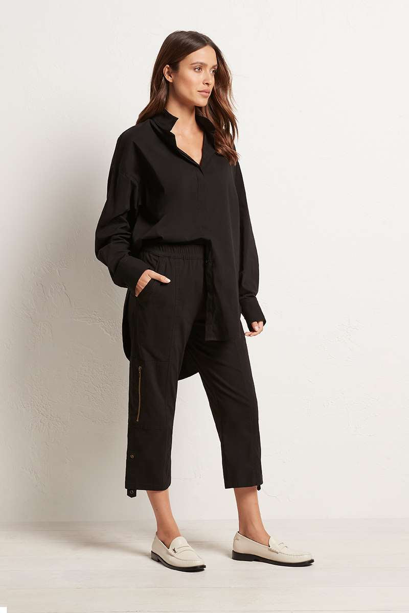 Cropped Zip Cargo F65 1386 in black by Mela Purdie