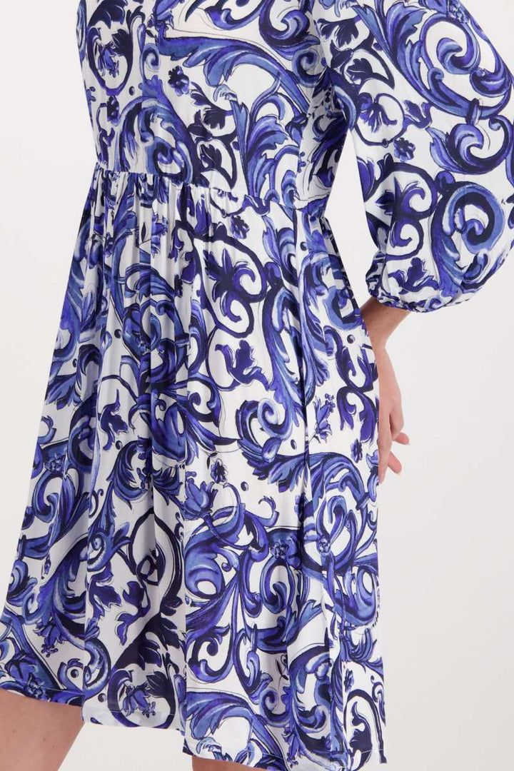 Dress Midi Cloth Print in Deep Sea Pattern 407921MNR by Monari  - OUTLET SALE in 34 / Deep Sea Pattern