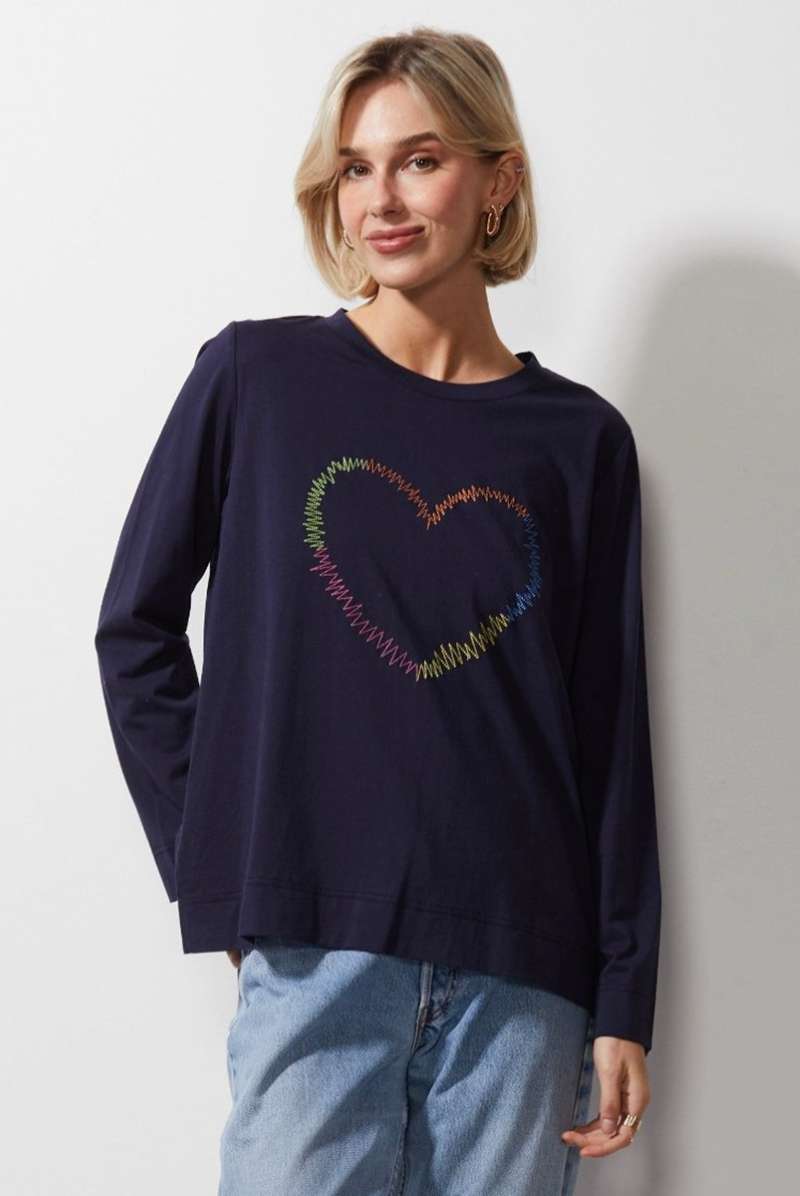 Electric Love T-Shirt ZP6644 in Navy by Zaket & Plover