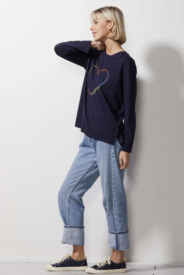 Electric Love T-Shirt ZP6644 in Navy by Zaket & Plover in M