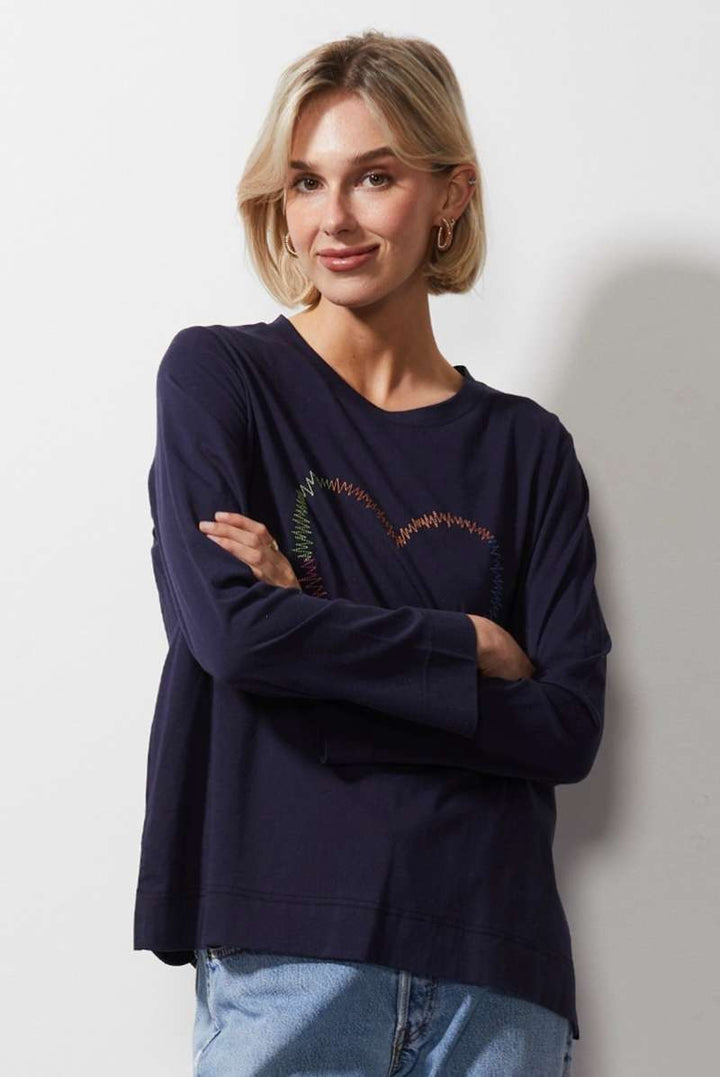 Electric Love T-Shirt ZP6644 in Navy by Zaket & Plover in M