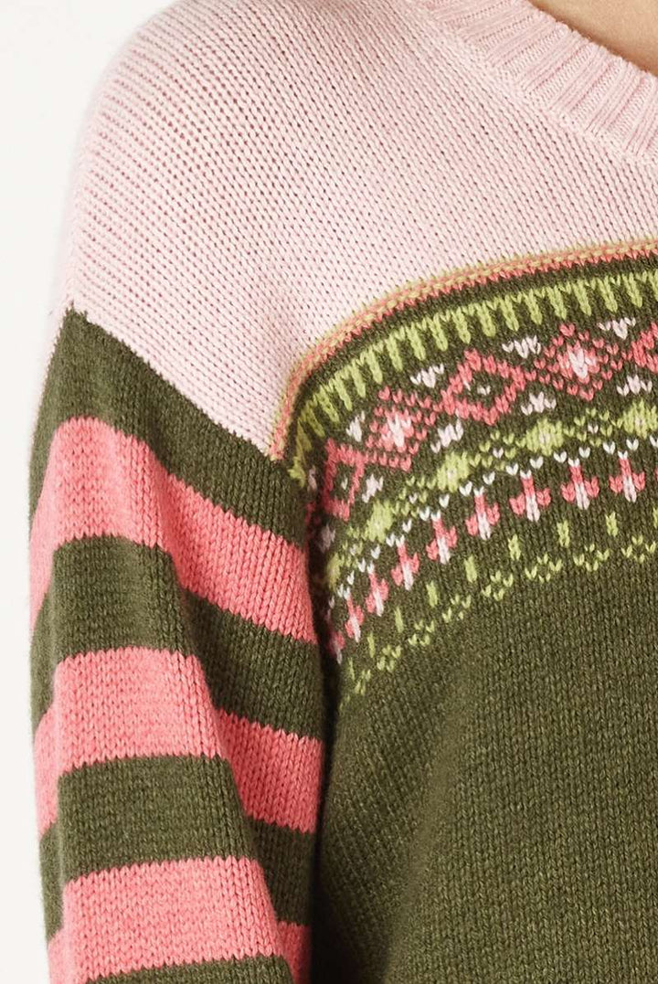 Fairisle Jumper ZP7102 by Zaket & Plover in L / Olive