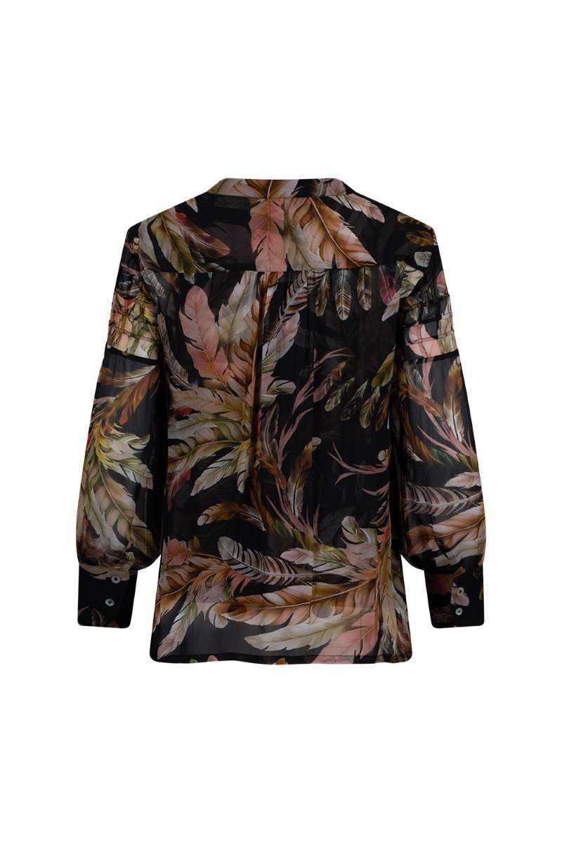 Featherington Blouse in Black Multi LS2946 by Loobie's Story