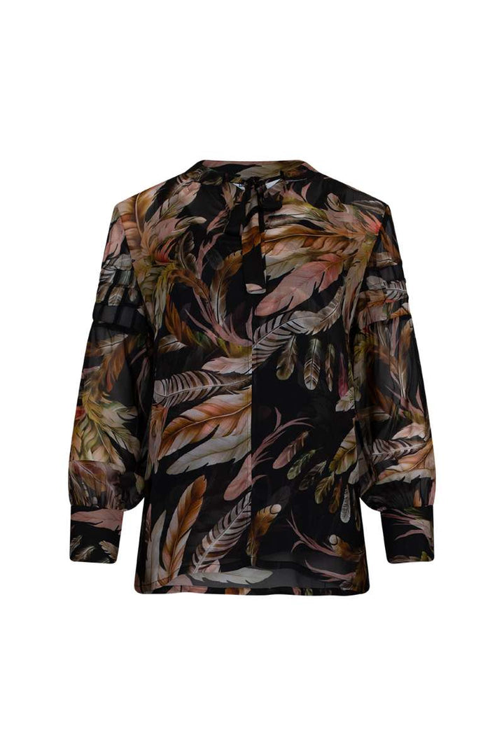 Featherington Blouse in Black Multi LS2946 by Loobie's Story in 8 / Black Multi2