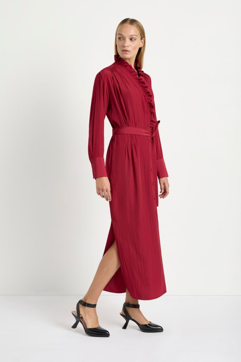 Frill Neck Dress in Chilli F67 3268 by MELA PURDIE