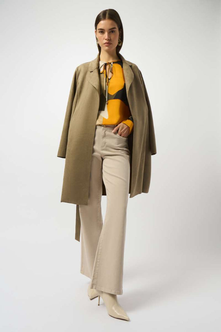 Goldie Classic Wide-Leg Stretch Featherweave Denim Jeans 253950 by Joseph Ribkoff in 6 / Avocado