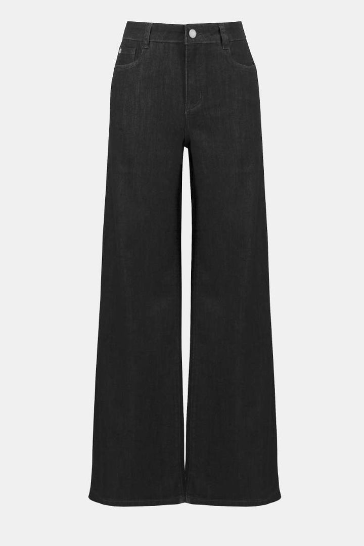 Goldie Classic Wide-Leg Stretch Jeans Featherweave Denim Jeans in 251968 by Joseph Ribkoff in 2 / Black