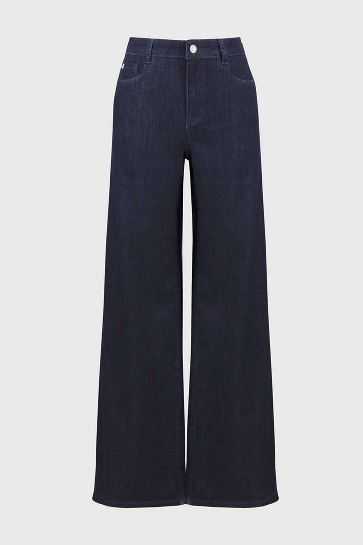 Goldie Classic Wide-Leg Stretch Jeans Featherweave Denim Jeans in 251968 by Joseph Ribkoff in 2 / Black
