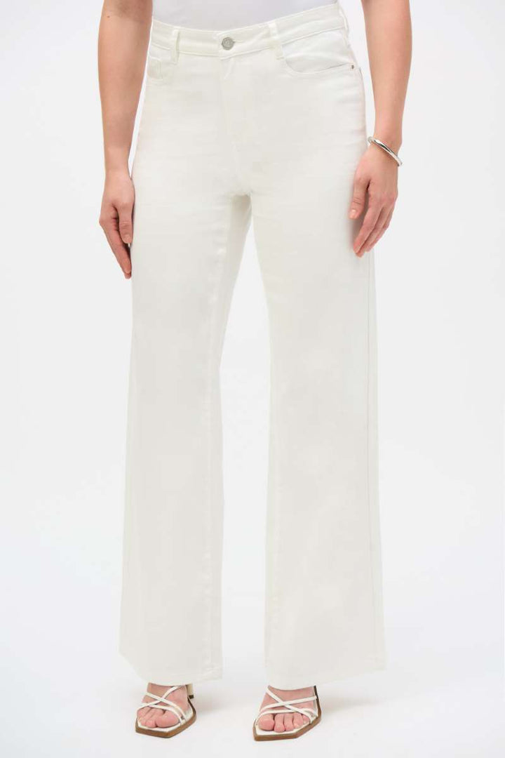 Goldie Classic Wide-Leg Stretch Jeans Featherweave Denim Jeans in 251968 by Joseph Ribkoff in 2 / Black