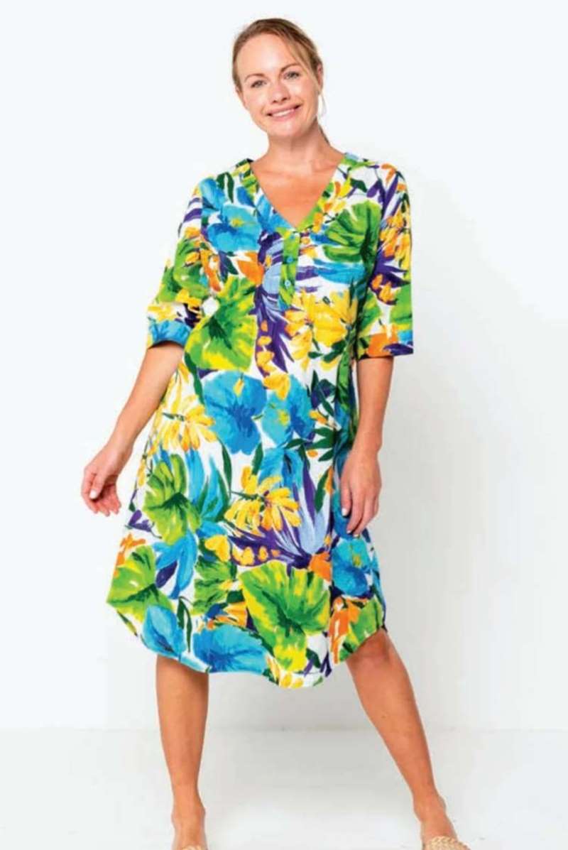 Half-Length Sleeve Dress in Daintree 2215 by Saint Lori