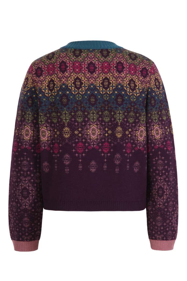 Jacquard Cardigan, Ornament Pattern 242721 by IVKO in 40 / Navy
