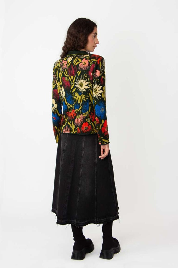 Jacquard Jacket, Floral Pattern in Forest 242612 by IVKO in 38 / Forest