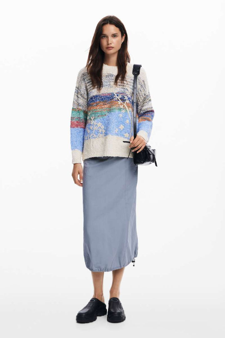 DESIGUAL Jers Gran Sudbury Jumper in Tutti Fruti 24WWJF59 by Desigual in L / Tutti Fruti