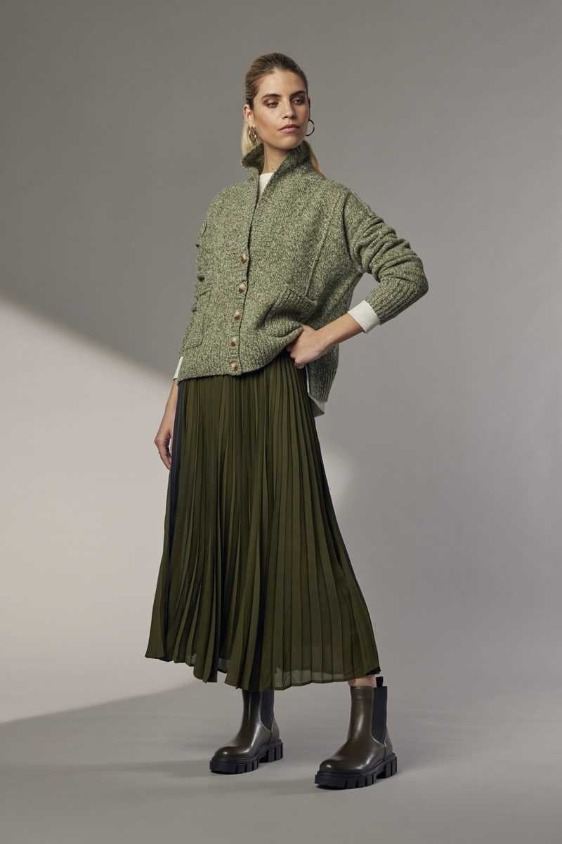 Just Pleat It Skirt in Olive MS1224PL by Madly Sweetly