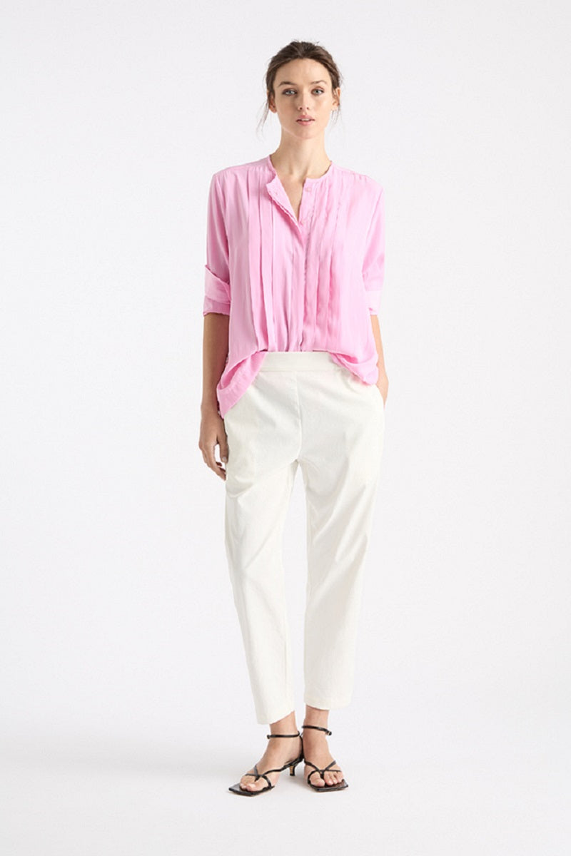 Knife Pleat Blouse in Bluewash Size 24 F67 8292 by Mela Purdie
