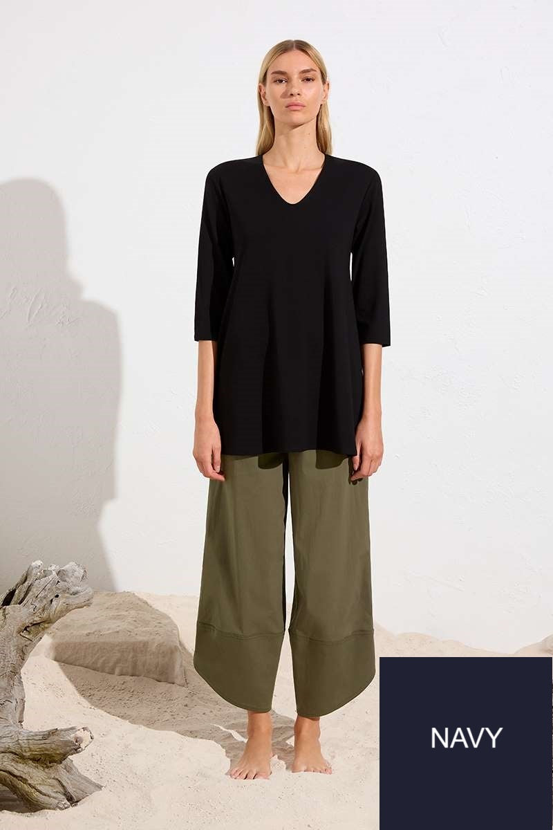 Loose V Top in French Navy F01 8607 by Mela Purdie
