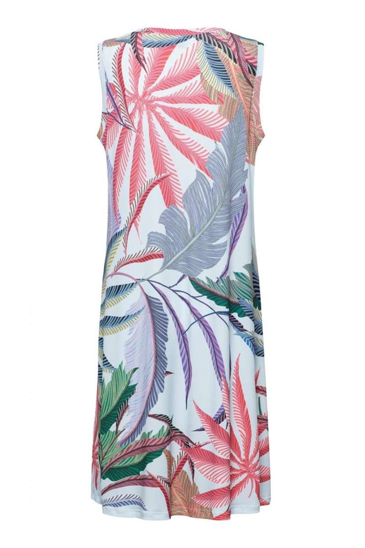 Lorena Tropical Dress in Light Blue (Multi) DR222 by &Co Woman - OUTLET SALE in XS / Light Blue (Multi)