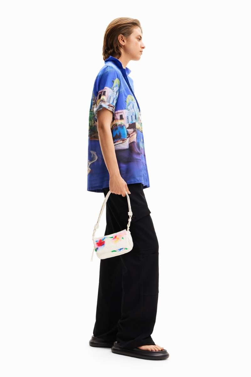 M Watercolour Floral Crossbody Bag in Off White 24SAXP631021U by Desigual