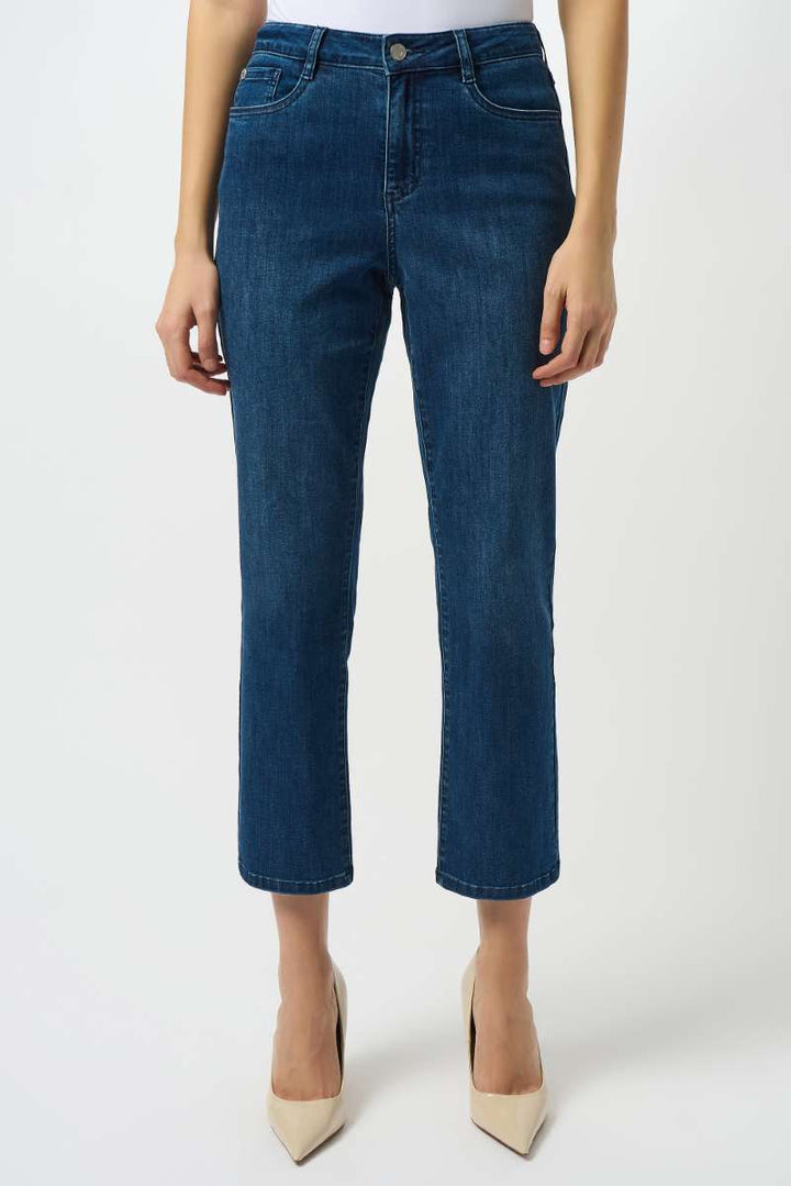 Margot Classic Straight Leg Featherweave Denim Jeans in 252926 by Joseph Ribkoff in Dark Blue Denim / 6